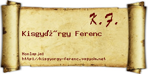 Kisgyörgy Ferenc névjegykártya