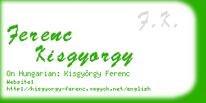 ferenc kisgyorgy business card